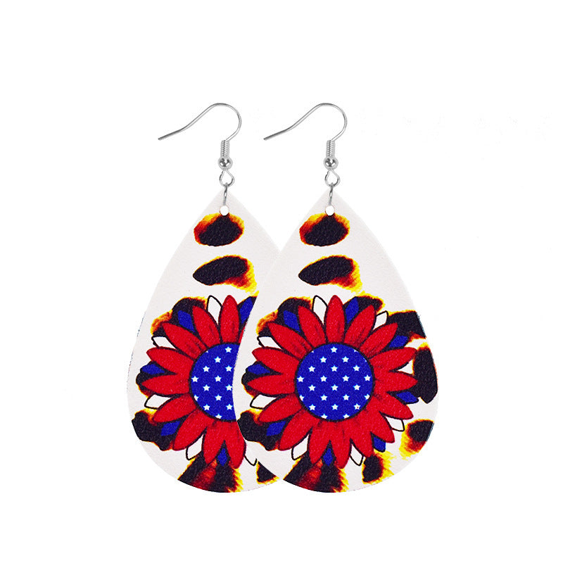 Pendientes De Cuero De La Bandera Del Día De La Independencia al por mayor